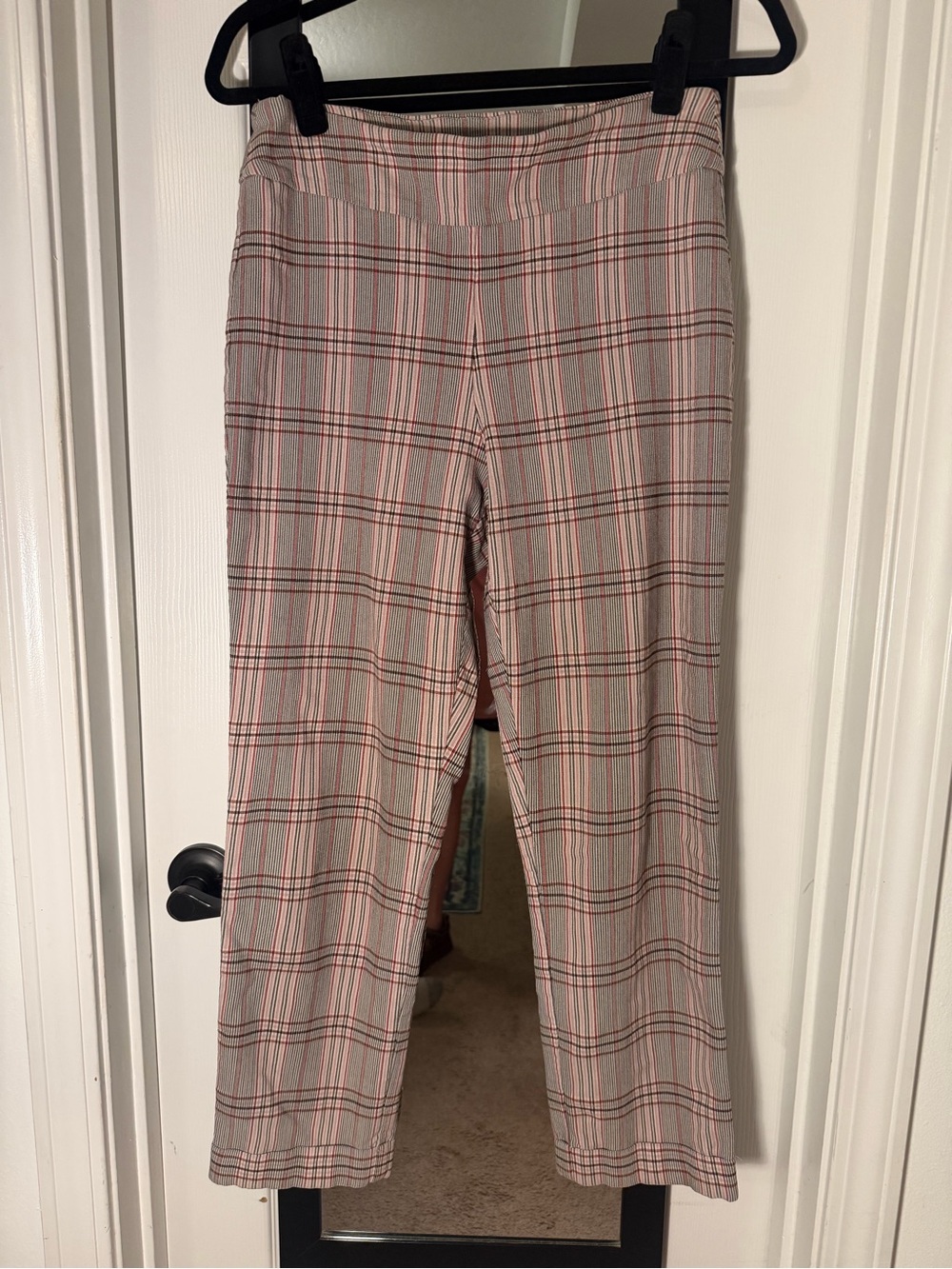 TRIBAL Size 10 Plaid Straight Leg Cropped Pants Cuffed 27” Inseam